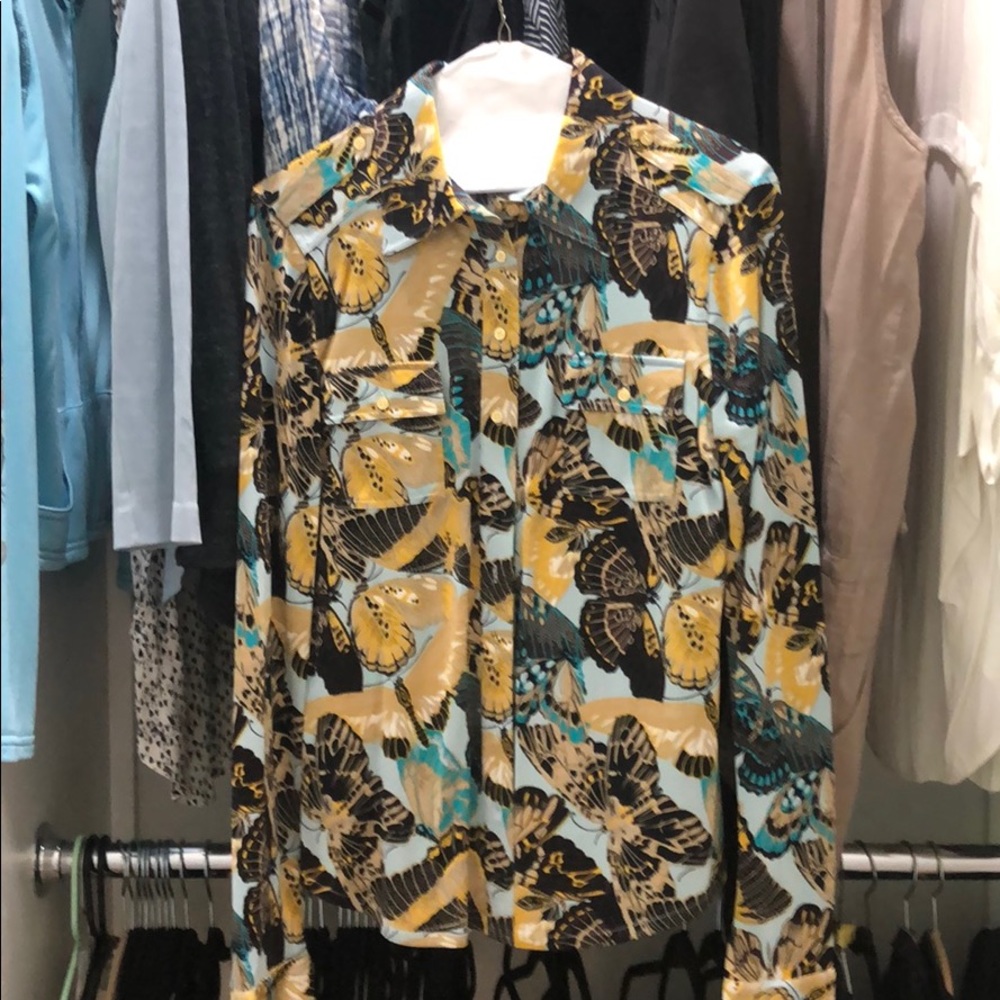 Tory Burch 100% silk butterfly blouse